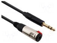 Cable; Jack 6,3mm socket,Jack 6,3mm plug; 2m; black; Øcable: 6mm REDS MUSIC