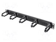 Cable organizer; 1U; black; Standard: 19" LANBERG