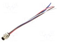 Connector: M12; socket; male; 16A; 63V; PIN: 5; IP67; straight; cables LUTRONIC