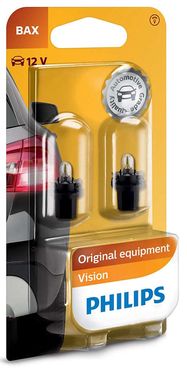 Spuldze 12V 1.2W BAX8.5d/2 melns Korpuss, PHILIPS, 2gab