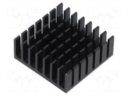 Heatsink; black; 28x28x11mm; aluminium; thermal adhesive tape DFROBOT
