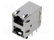Connector: RJ45; socket; PIN: 8; shielded,with LED; 8p8c; THT ADAM TECH