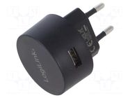 Power supply: switching; mains,plug-in; 5VDC; 2.1A; 10.5W; black LOGILINK