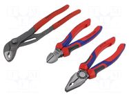Kit: pliers; cutting,universal,Cobra adjustable grip; 3pcs. KNIPEX