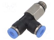 Push-in fitting; T-tap splitter; -0.95÷10bar; Thread: M6; 0÷60°C PNEUMAT