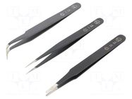Tweezers-set; universal; ESD; 3pcs. PIERGIACOMI