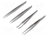 Tweezers-set; universal; 4pcs. PIERGIACOMI