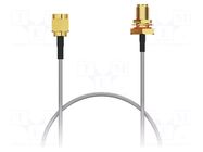 Cable; RP-SMA male,RP-SMA female; brown; -40÷125°C; 0÷3GHz; 300mm GCT