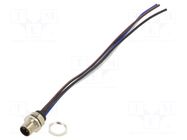 Connector: M12; socket; male; 16A; 63V; PIN: 4; IP67; straight; cables LUTRONIC