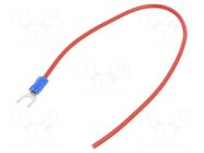 Cable with crimped terminals; H07V-K; 1.5mm2; red; 250mm; fork CHEVAL
