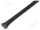 Polyester braid; ØBraid : 4÷11,nom.6mm; PET,polyester; black HELLERMANNTYTON