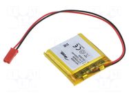 Re-battery: Li-Po; 3.7V; 1000mAh; cables,JST SYP-02T-1 socket AKYGA BATTERY