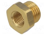 Mount.elem: thread adapter; brass; Int.thread: M10x1 PNEUMAT