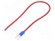 Cable with crimped terminals; H07V-K; 2.5mm2; red; 250mm; fork CHEVAL