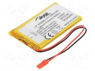 Re-battery: Li-Po; 3.7V; 2500mAh; cables,JST SYP-02T-1 socket AKYGA BATTERY