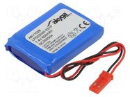 Re-battery: Li-Po; 7.4V; 600mAh; cables,JST SYP-02T-1 socket AKYGA BATTERY