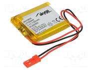 Re-battery: Li-Po; 3.7V; 1150mAh; cables,JST SYP-02T-1 socket AKYGA BATTERY