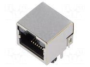 Connector: RJ45; socket; PIN: 8; shielded,with LED; 8p8c; THT ADAM TECH