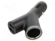 USB power supply; car lighter socket x1,USB A socket; 40W; 5A BASEUS