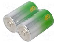 Battery: alkaline; D; 1.5V; non-rechargeable; 2pcs; SUPER G-TECH GP