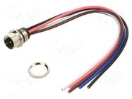 Connector: M12; socket; female; 16A; 63V; PIN: 5; IP67; straight LUTRONIC