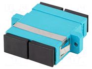 Adapter; OM3; SC/UPC,both sides; 50/125um; turquoise; -40÷85°C LANBERG