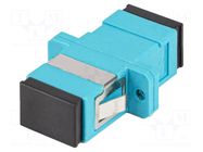 Adapter; OM3; SC/UPC,both sides; 50/125um; turquoise; -40÷85°C LANBERG