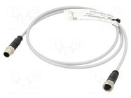 Cable: for sensors/automation; plug; PIN: 4; M12 male,M12 female HARTING