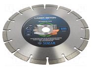 Cutting diamond wheel; Ø: 230mm; Holder: assembly hole; 22.23mm NOZAR DIAMANTWERKZEUGE