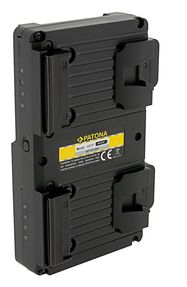 PATONA Hot Swap V-Mount Adapter for 2x V-Mount PATONA NANO Batteries incl. charging function D-Tap, PATONA