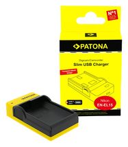 PATONA Slim USB charger with USB-C Input for Nikon EN-EL15 1 V1 EN-EL15 D600 D610 D7000 D7100 D800 D8000, PATONA