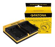 PATONA Dual Ladegerät f. Panasonic CGA-S002E Lumix FZ5 DMCFZ 8 DMC-FZ 8 DMCFZ1 FZ1B inkl. Micro-USB, PATONA