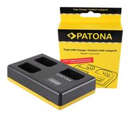 PATONA USB triple charger for Sony NP-FW50 NEX.3 NEX.3C NEX.5 NEX.5A RX1R III DSC-RX1RM3 incl. USB Type C cable, PATONA