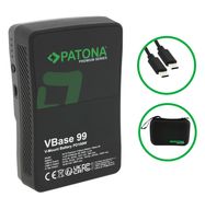 PATONA Premium V-Mount battery VBase 99 PD100W 99Wh USB-C USB-A D-Tap Samsung cells incl. hardcase, PATONA