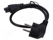 Cable; 3x0.75mm2; CEE 7/7 (E/F) plug angled,IEC C5 female; PVC GEMBIRD