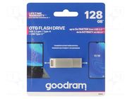 Pendrive; USB 3.2; 128GB; R: 60MB/s; W: 20MB/s; silver; USB A,USB C GOODRAM