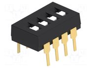 Switch: DIP-SWITCH; Poles number: 4; OFF-ON; -0.025A/24VDC; Pos: 2 TE Connectivity