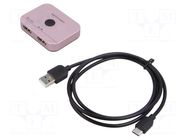 Splitter; HDMI 2.1; 4K,8K; pink; Input: HDMI socket,USB C socket VENTION