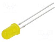 LED; yellow; 5mm; 45÷150mcd; 20°; Front: convex; 1.8÷2.4VDC FORYARD
