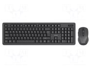 Office kit; black; universal; USB A; wireless,slim,US layout SAVIO