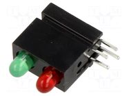 LED; in housing; 3mm; No.of diodes: 2; red/green; 20mA MENTOR