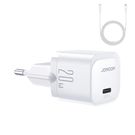 USB C 20W PD mini charger with USB C cable - Lightning Joyroom JR-TCF02 - white, Joyroom