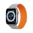 Magnetic Apple Watch SE, 9, 8, 7, 6, 5, 4, 3, 2, 1 (41, 40, 38 mm) Dux Ducis Strap (LD Version) - gray-orange, Dux Ducis