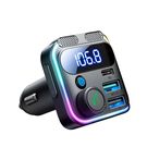 Joyroom JR-CCB01 48W FM transmitter 2x USB-A USB-C with dual microphone - black, Joyroom