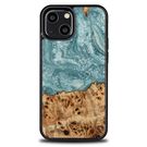 Wood and Resin Case for iPhone 13 Mini Bewood Unique Uranus - Blue and White, Bewood