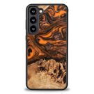 Wood and resin case for Samsung Galaxy S23 Plus Bewood Unique Orange - orange and black, Bewood