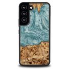 Wood and resin case for Samsung Galaxy S22 Bewood Unique Uranus - blue and white, Bewood