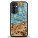 Wood and resin case for Samsung Galaxy A54 5G Bewood Unique Uranus - blue and white, Bewood