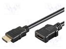 Cable; HDMI 1.4; HDMI socket,HDMI plug; PVC; Len: 2m; black Goobay