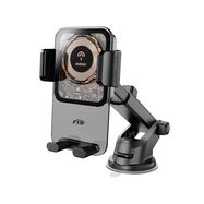 Dudao F19 clamp car holder with 15W inductive charger - black, Dudao